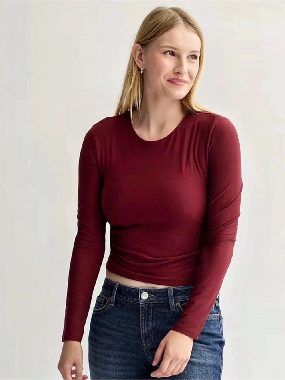 Pink Republic Long Sleeve Crew Neck Top Maroon & Green Bundle ( Medium) - NEW